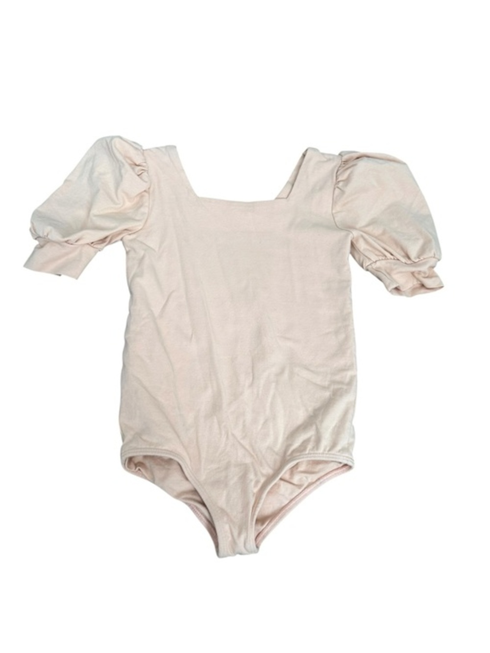 Girls Puff Sleeve Short Sleeve Tee Bodysuit in Light Pink